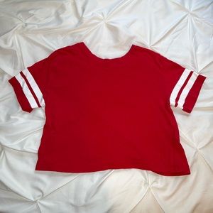 H&M red crop tshirt, size small